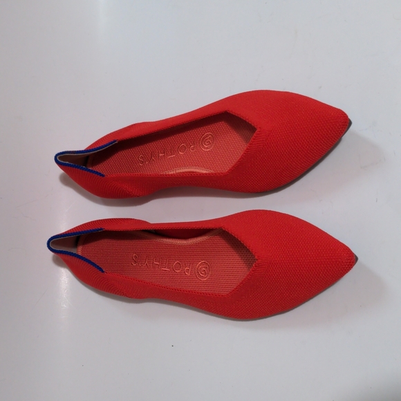 ROTHY'S THE POINT FLAME RED FLAT SHOES - Picture 6 of 16